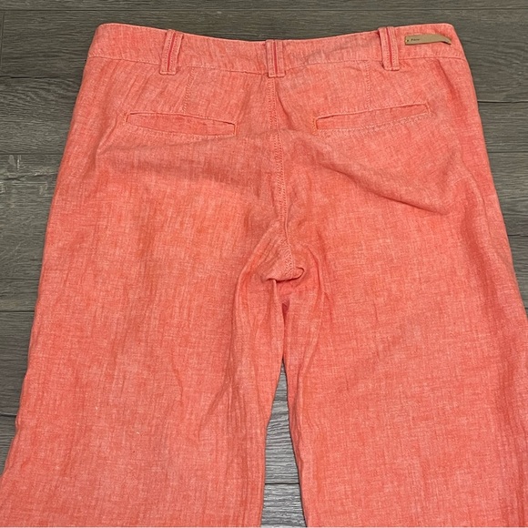 Anthropologie Pilcro Orange Linen Cotton Wide Leg Pants Sz 4 - Picture 9 of 10